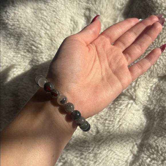 Bloodstone Crystal Bracelet 7” | Natural Stones | Grounding Magic | Raw Elegance - Picture 3 of 5
